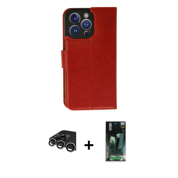 MARSİLYAN™- iPhone 14 Pro Max Kılıf Siluet Işık Serisi - Şeffaf 360 Full Body Arka Koruyucu + Raze Metal Kamera Lens - GS