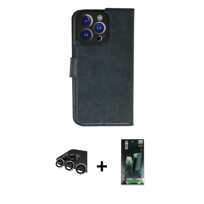 MARSİLYAN™- iPhone 14 Pro Max Kılıf Siluet Işık Serisi - Şeffaf 360 Full Body Arka Koruyucu + Raze Metal Kamera Lens - GS