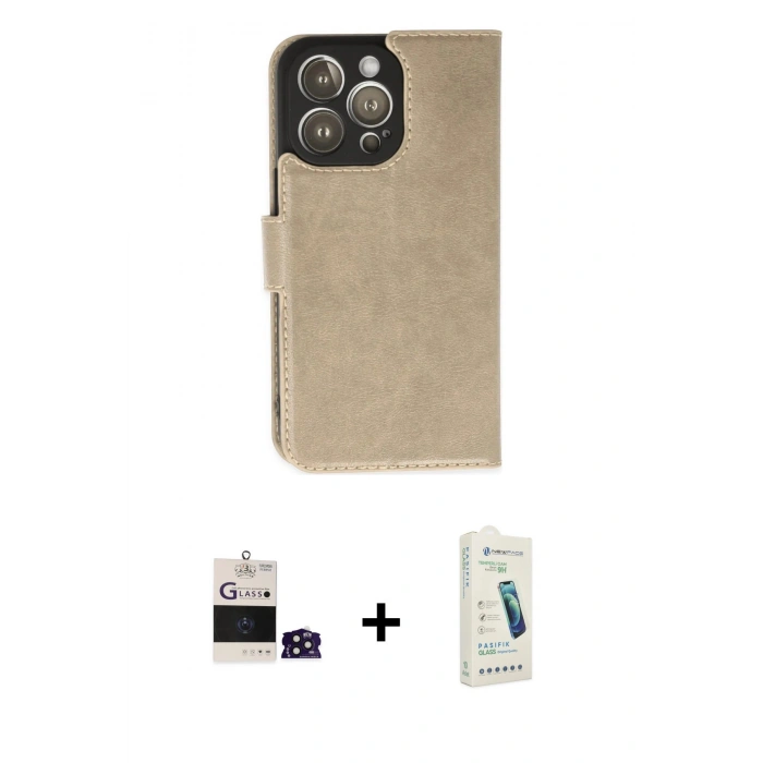 MARSİLYAN™- iPhone 14 Pro Max Kılıf Siluet Işık Serisi - Şeffaf Pasifik Cam Ekran Koruyucu + Bilvis Titan Kamera Lens - DNMR