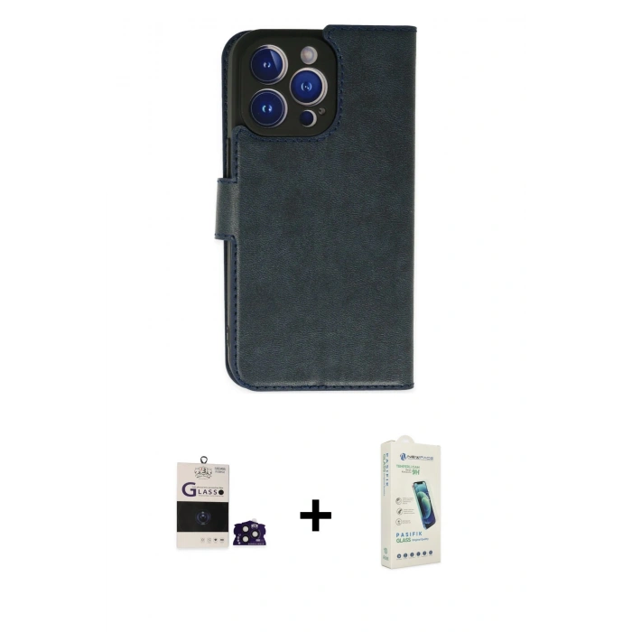 MARSİLYAN™- iPhone 14 Pro Max Kılıf Siluet Işık Serisi - Şeffaf Pasifik Cam Ekran Koruyucu + Bilvis Titan Kamera Lens - DNMR