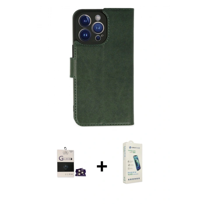 MARSİLYAN™- iPhone 14 Pro Max Kılıf Siluet Işık Serisi - Şeffaf Pasifik Cam Ekran Koruyucu + Bilvis Titan Kamera Lens - GD
