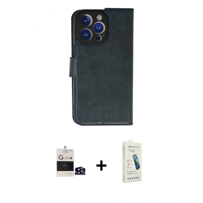 MARSİLYAN™- iPhone 14 Pro Max Kılıf Siluet Işık Serisi - Şeffaf Pasifik Cam Ekran Koruyucu + Bilvis Titan Kamera Lens - SH