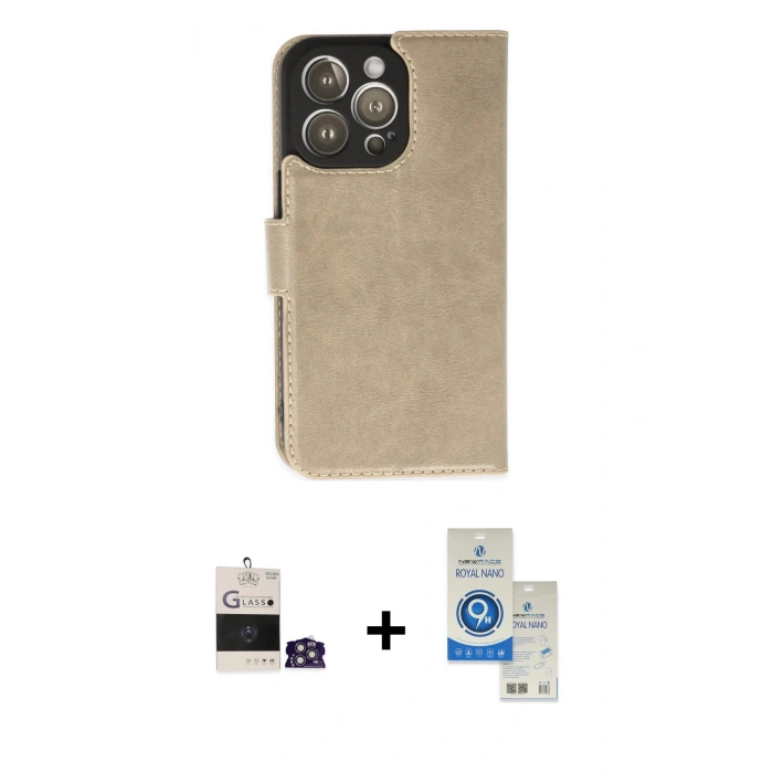 MARSİLYAN™- iPhone 14 Pro Max Kılıf Siluet Işık Serisi - Şeffaf Royal Nano Ekran Koruyucu + Bilvis Titan Kamera Lens - GS