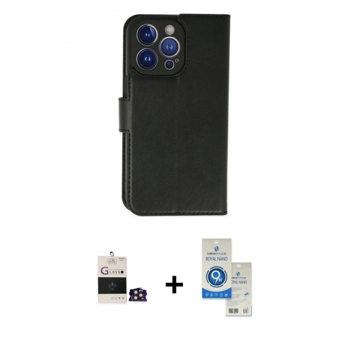 MARSİLYAN™- iPhone 14 Pro Max Kılıf Siluet Işık Serisi - Şeffaf Royal Nano Ekran Koruyucu + Bilvis Titan Kamera Lens - GD