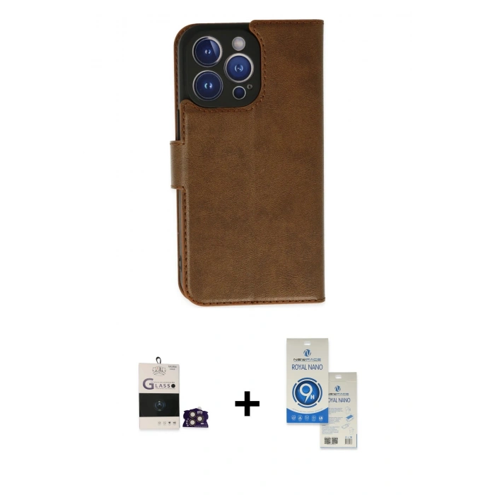 MARSİLYAN™- iPhone 14 Pro Max Kılıf Siluet Işık Serisi - Şeffaf Royal Nano Ekran Koruyucu + Bilvis Titan Kamera Lens - GD