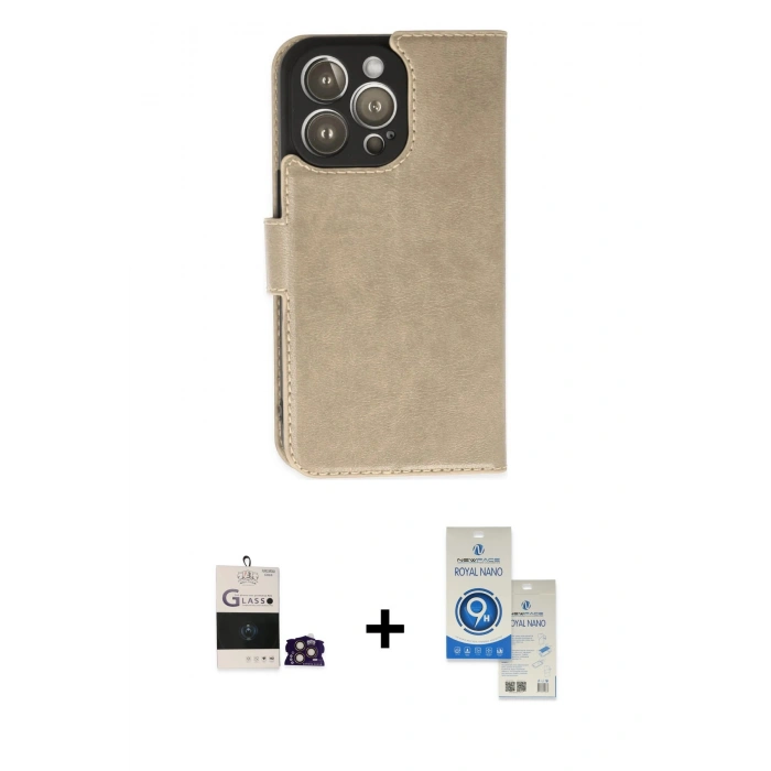 MARSİLYAN™- iPhone 14 Pro Max Kılıf Siluet Işık Serisi - Şeffaf Royal Nano Ekran Koruyucu + Bilvis Titan Kamera Lens - GD