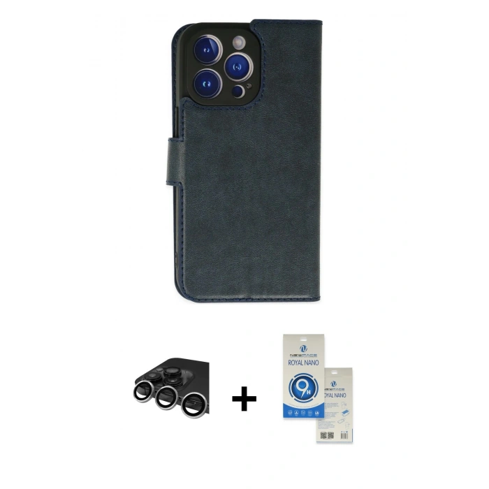 MARSİLYAN™- iPhone 14 Pro Max Kılıf Siluet Işık Serisi - Şeffaf Royal Nano Ekran Koruyucu + Raze Metal Kamera Lens - GS