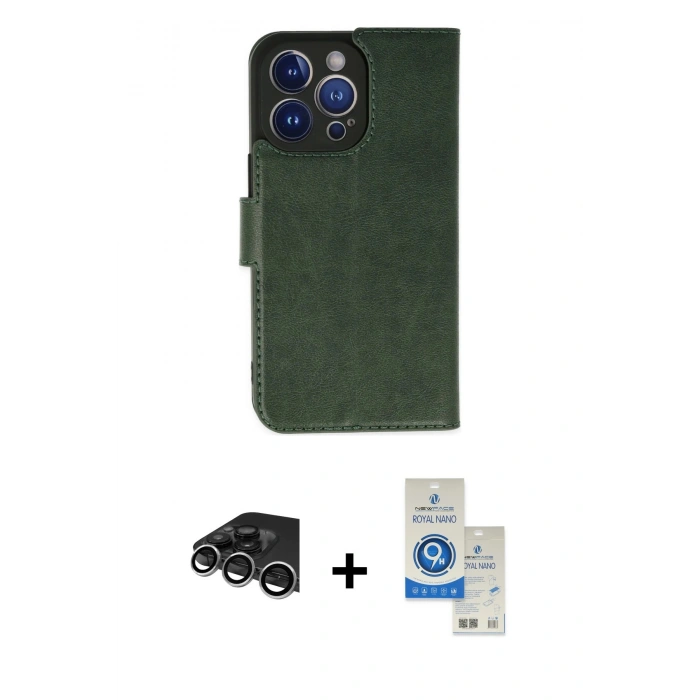 MARSİLYAN™- iPhone 14 Pro Max Kılıf Siluet Işık Serisi - Şeffaf Royal Nano Ekran Koruyucu + Raze Metal Kamera Lens - GS