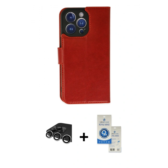 MARSİLYAN™- iPhone 14 Pro Max Kılıf Siluet Işık Serisi - Şeffaf Royal Nano Ekran Koruyucu + Raze Metal Kamera Lens - GS