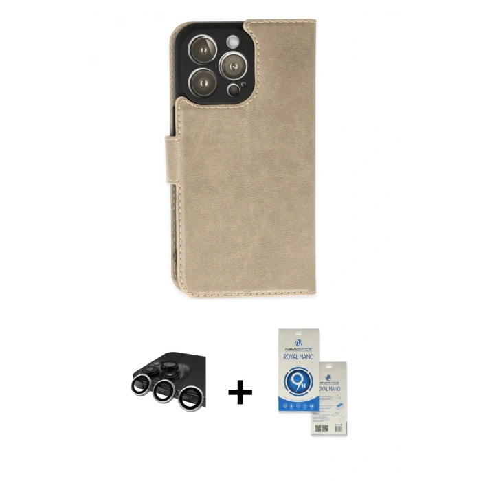 MARSİLYAN™- iPhone 14 Pro Max Kılıf Siluet Işık Serisi - Şeffaf Royal Nano Ekran Koruyucu + Raze Metal Kamera Lens - GS