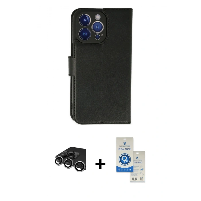 MARSİLYAN™- iPhone 14 Pro Max Kılıf Siluet Işık Serisi - Şeffaf Royal Nano Ekran Koruyucu + Raze Metal Kamera Lens - GS
