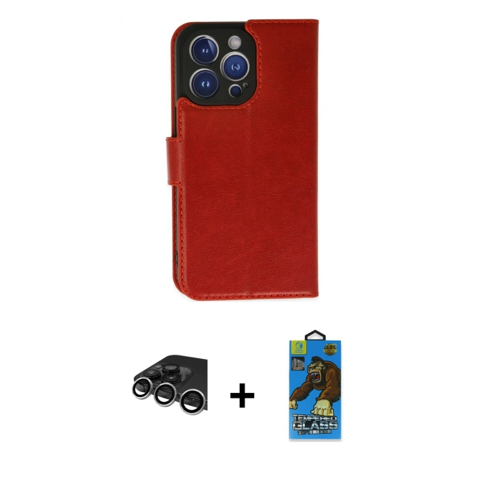 MARSİLYAN™- iPhone 14 Pro Max Kılıf Siluet Işık Serisi - Siyah 18D Cam Ekran Koruyucu + Raze Metal Kamera Lens - GS