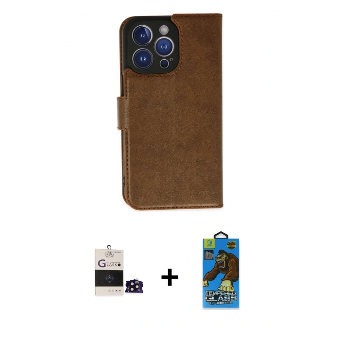 MARSİLYAN™- iPhone 14 Pro Max Kılıf Siluet Işık Serisi - Siyah 18D Cam Ekran Koruyucu + Bilvis Titan Kamera Lens - SH