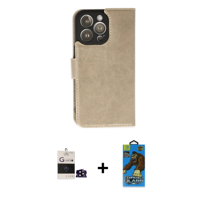 MARSİLYAN™- iPhone 14 Pro Max Kılıf Siluet Işık Serisi - Siyah 18D Cam Ekran Koruyucu + Bilvis Titan Kamera Lens - SH