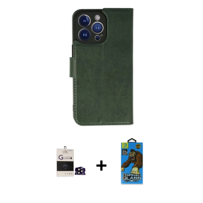 MARSİLYAN™- iPhone 14 Pro Max Kılıf Siluet Işık Serisi - Siyah 18D Cam Ekran Koruyucu + Bilvis Titan Kamera Lens - SH