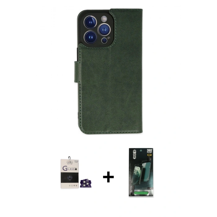 MARSİLYAN™- iPhone 14 Pro Max Kılıf Siluet Işık Serisi - Siyah 360 Mat Full Body Arka Koruyucu + Bilvis Titan Kamera Lens - GS