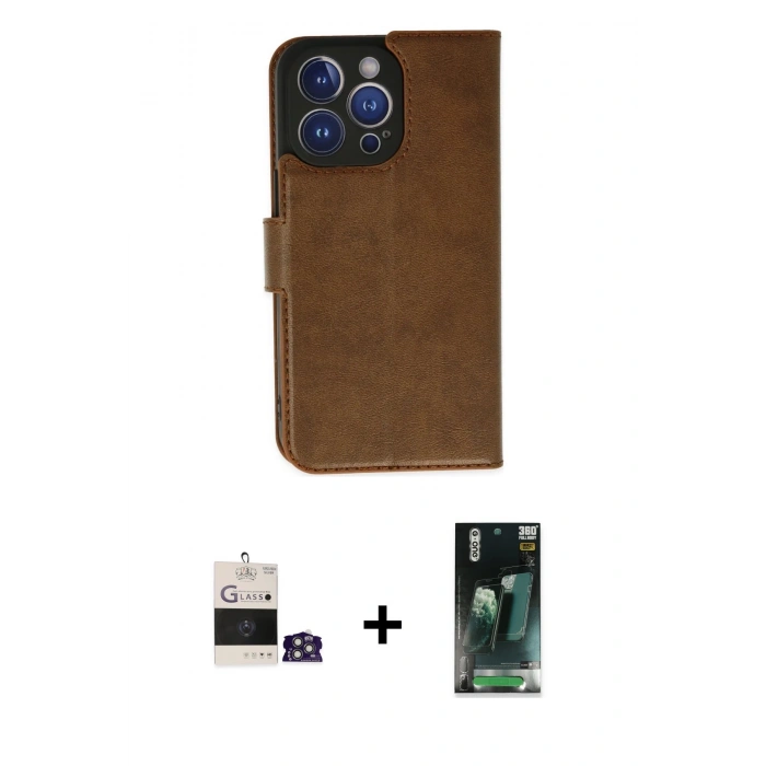 MARSİLYAN™- iPhone 14 Pro Max Kılıf Siluet Işık Serisi - Siyah 360 Mat Full Body Arka Koruyucu + Bilvis Titan Kamera Lens - GS