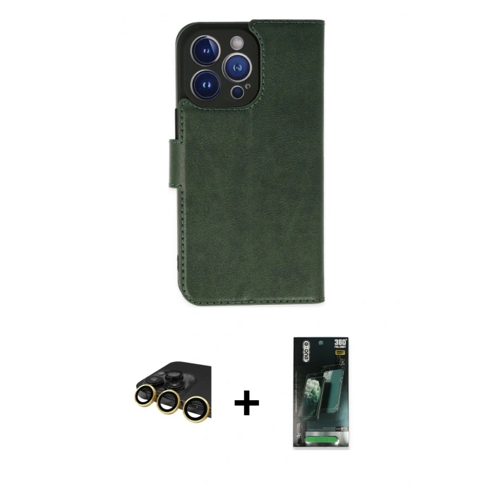 MARSİLYAN™- iPhone 14 Pro Max Kılıf Siluet Işık Serisi - Siyah 360 Mat Full Body Arka Koruyucu + Raze Metal Kamera Lens - GD