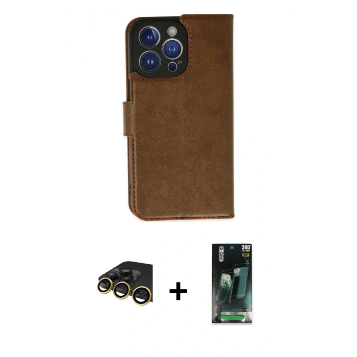 MARSİLYAN™- iPhone 14 Pro Max Kılıf Siluet Işık Serisi - Siyah 360 Mat Full Body Arka Koruyucu + Raze Metal Kamera Lens - GD