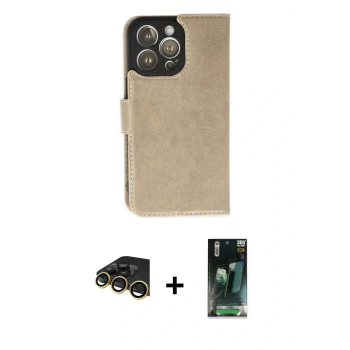 MARSİLYAN™- iPhone 14 Pro Max Kılıf Siluet Işık Serisi - Siyah 360 Mat Full Body Arka Koruyucu + Raze Metal Kamera Lens - GD