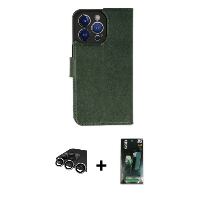 MARSİLYAN™- iPhone 14 Pro Max Kılıf Siluet Işık Serisi - Siyah 360 Mat Full Body Arka Koruyucu + Raze Metal Kamera Lens - GS