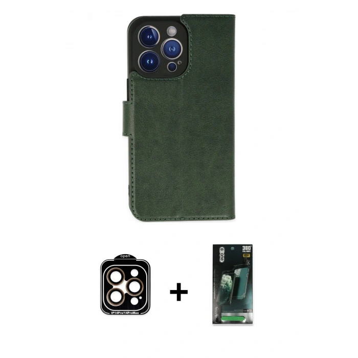 MARSİLYAN™- iPhone 14 Pro Max Kılıf Siluet Işık Serisi - Siyah 360 Mat Full Body Arka Koruyucu + PVD Metal Kamera Lens - TU