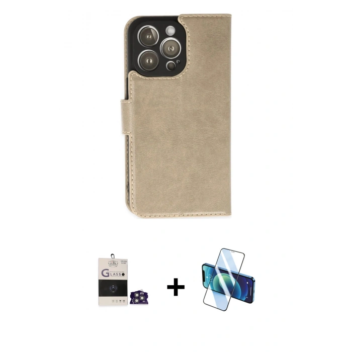 MARSİLYAN™- iPhone 14 Pro Max Kılıf Siluet Işık Serisi - Siyah 3D Antistatik Cam Ekran Koruyucu + Bilvis Titan Kamera Lens - GS
