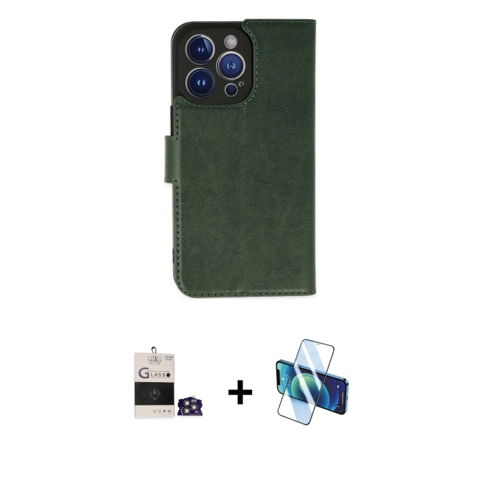 MARSİLYAN™- iPhone 14 Pro Max Kılıf Siluet Işık Serisi - Siyah 3D Antistatik Cam Ekran Koruyucu + Bilvis Titan Kamera Lens - GS
