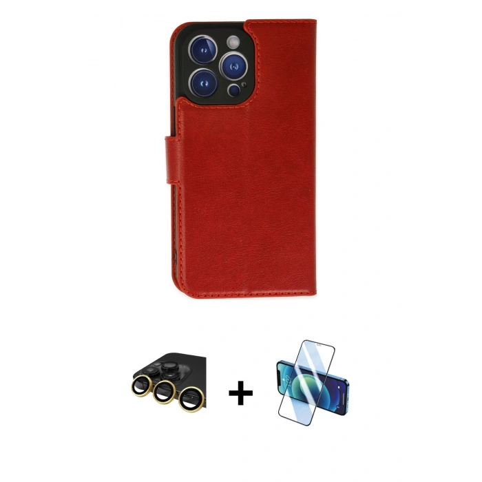 MARSİLYAN™- iPhone 14 Pro Max Kılıf Siluet Işık Serisi - Siyah 3D Antistatik Cam Ekran Koruyucu + Raze Metal Kamera Lens - GD