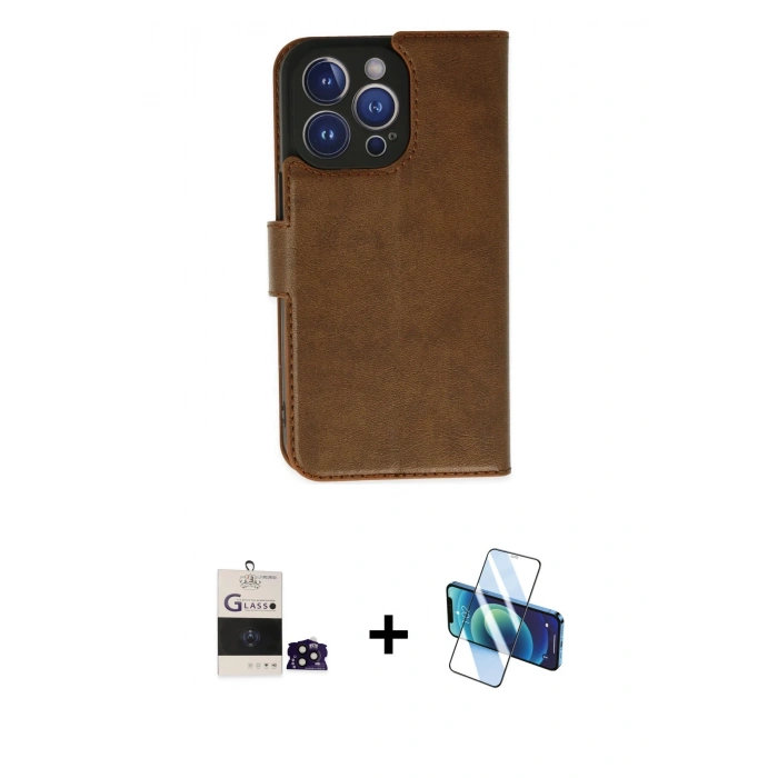 MARSİLYAN™- iPhone 14 Pro Max Kılıf Siluet Işık Serisi - Siyah 3D Antistatik Cam Ekran Koruyucu + Bilvis Titan Kamera Lens - SH