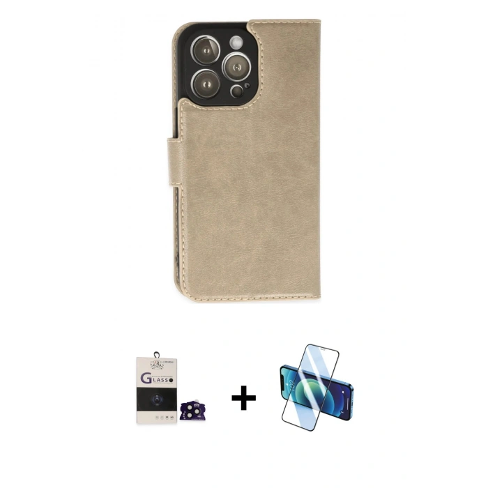 MARSİLYAN™- iPhone 14 Pro Max Kılıf Siluet Işık Serisi - Siyah 3D Antistatik Cam Ekran Koruyucu + Bilvis Titan Kamera Lens - SH