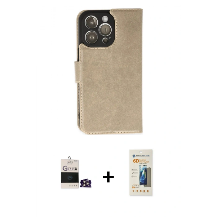 MARSİLYAN™- iPhone 14 Pro Max Kılıf Siluet Işık Serisi - Siyah 6D Mat Seramik Hayalet Nano Ekran Koruyucu + Bilvis Titan Kamera Lens - GD