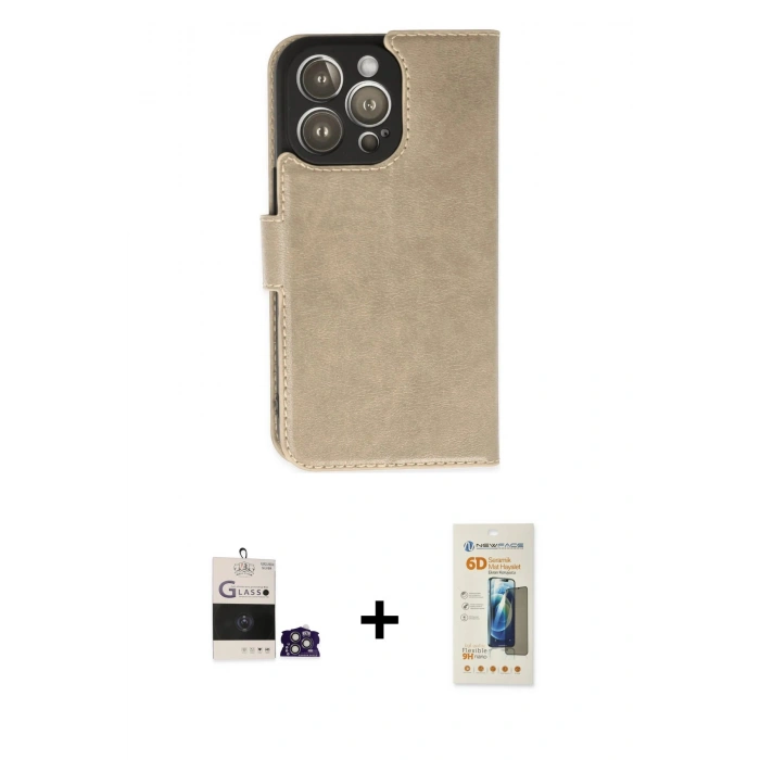 MARSİLYAN™- iPhone 14 Pro Max Kılıf Siluet Işık Serisi - Siyah 6D Mat Seramik Hayalet Nano Ekran Koruyucu + Bilvis Titan Kamera Lens - GS