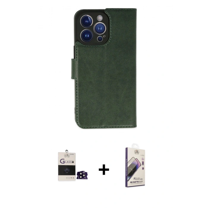 MARSİLYAN™- iPhone 14 Pro Max Kılıf Siluet Işık Serisi - Siyah Bilvis 3D Mat Cam Ekran Koruyucu + Siyah Bilvis Titan Kamera Lens