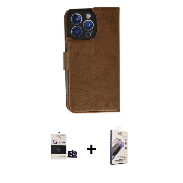 MARSİLYAN™- iPhone 14 Pro Max Kılıf Siluet Işık Serisi - Siyah Bilvis 3D Mat Cam Ekran Koruyucu + Siyah Bilvis Titan Kamera Lens