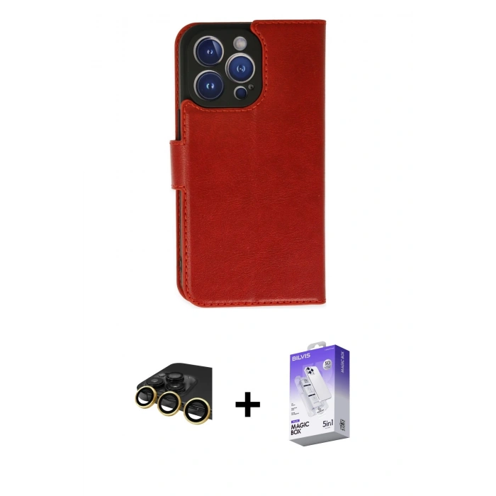 MARSİLYAN™- iPhone 14 Pro Max Kılıf Siluet Işık Serisi - Siyah Bilvis 5in1 3D Magic Cam Ekran Koruyucu + Raze Metal Kamera Lens - GD