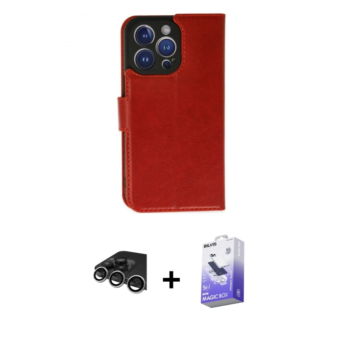 MARSİLYAN™- iPhone 14 Pro Max Kılıf Siluet Işık Serisi - Siyah Bilvis 5in1 5D Magic Hayalet Cam Ekran Koruyucu + Raze Metal Kamera Lens - GS