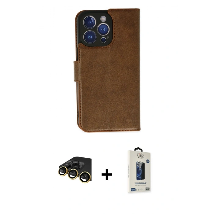 MARSİLYAN™- iPhone 14 Pro Max Kılıf Siluet Işık Serisi - Siyah Bilvis Hayalet Cam Ekran Koruyucu + Raze Metal Kamera Lens - GD