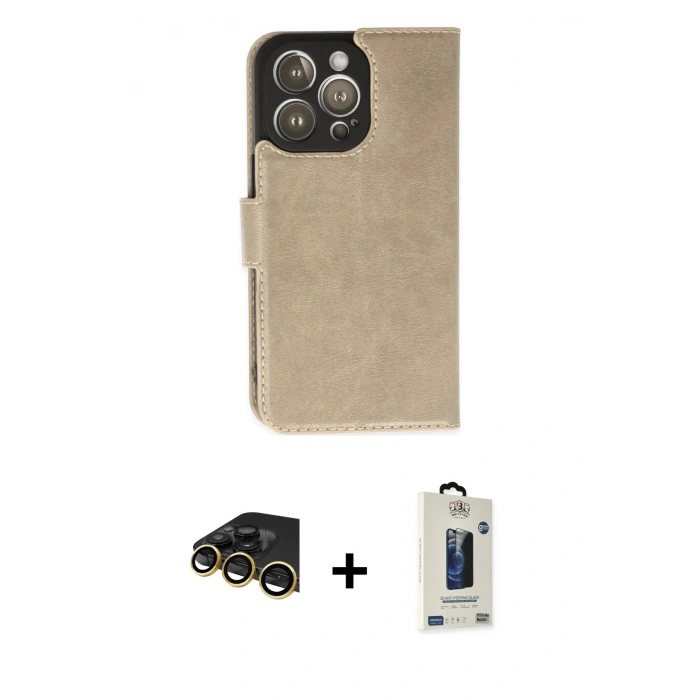 MARSİLYAN™- iPhone 14 Pro Max Kılıf Siluet Işık Serisi - Siyah Bilvis Hayalet Cam Ekran Koruyucu + Raze Metal Kamera Lens - GD