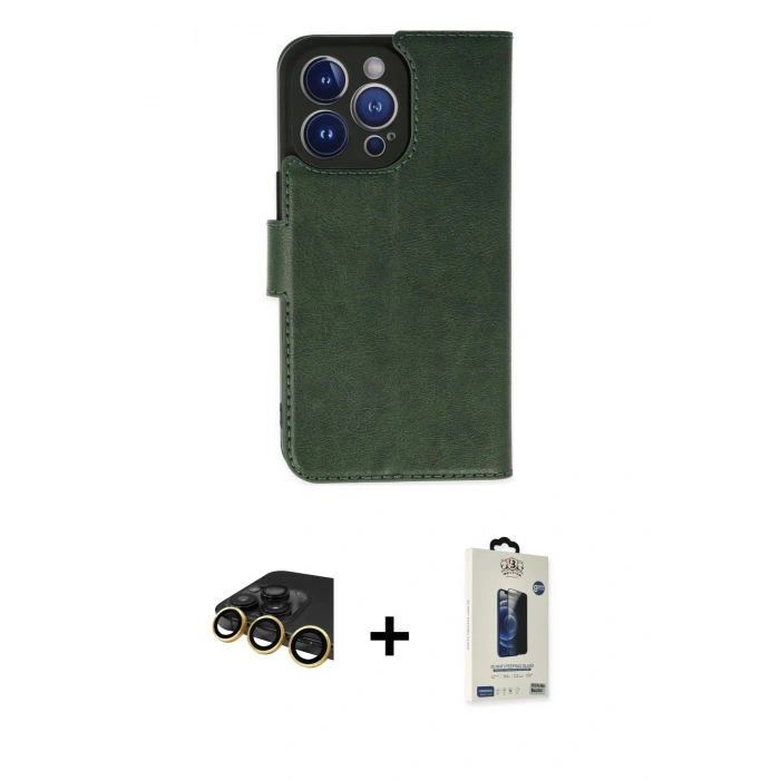 MARSİLYAN™- iPhone 14 Pro Max Kılıf Siluet Işık Serisi - Siyah Bilvis Hayalet Cam Ekran Koruyucu + Raze Metal Kamera Lens - GD