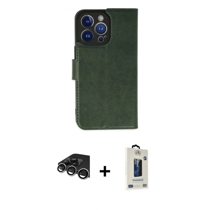 MARSİLYAN™- iPhone 14 Pro Max Kılıf Siluet Işık Serisi - Siyah Bilvis Hayalet Cam Ekran Koruyucu + Raze Metal Kamera Lens - GS