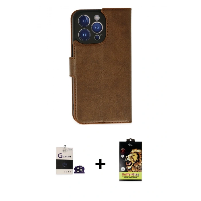 MARSİLYAN™- iPhone 14 Pro Max Kılıf Siluet Işık Serisi - Siyah Buffer Cam Ekran Koruyucu + Bilvis Titan Kamera Lens - DNMR