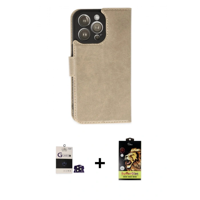 MARSİLYAN™- iPhone 14 Pro Max Kılıf Siluet Işık Serisi - Siyah Buffer Cam Ekran Koruyucu + Derin Mor Bilvis Titan Kamera Lens