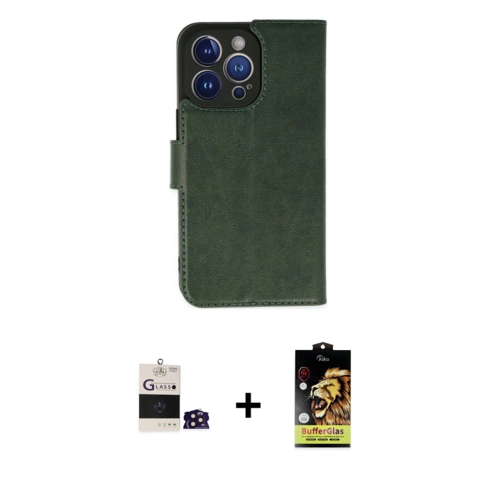 MARSİLYAN™- iPhone 14 Pro Max Kılıf Siluet Işık Serisi - Siyah Buffer Cam Ekran Koruyucu + Derin Mor Bilvis Titan Kamera Lens