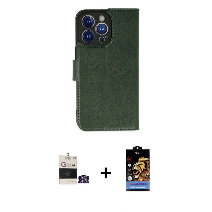 MARSİLYAN™- iPhone 14 Pro Max Kılıf Siluet Işık Serisi - Siyah Buffer Hayalet Cam Ekran Koruyucu + Bilvis Titan Kamera Lens - GS