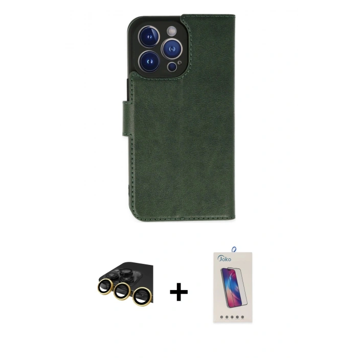 MARSİLYAN™- iPhone 14 Pro Max Kılıf Siluet Işık Serisi - Siyah Joko 5D Cam + Raze Metal Kamera Lens - GD