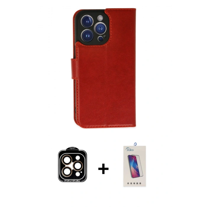 MARSİLYAN™- iPhone 14 Pro Max Kılıf Siluet Işık Serisi - Siyah Joko 5D Cam + PVD Metal Kamera Lens - TU