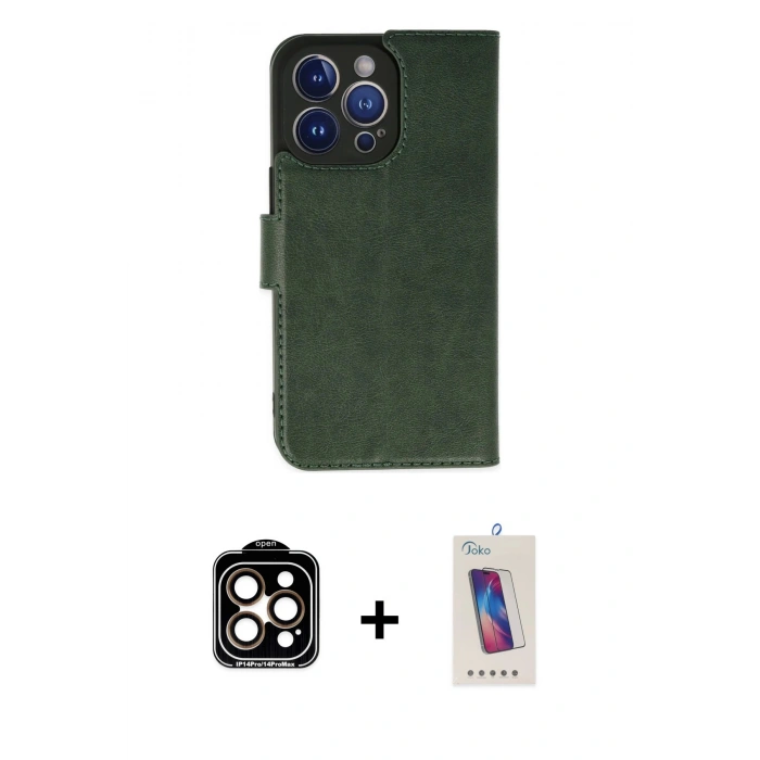MARSİLYAN™- iPhone 14 Pro Max Kılıf Siluet Işık Serisi - Siyah Joko 5D Cam + PVD Metal Kamera Lens - TU