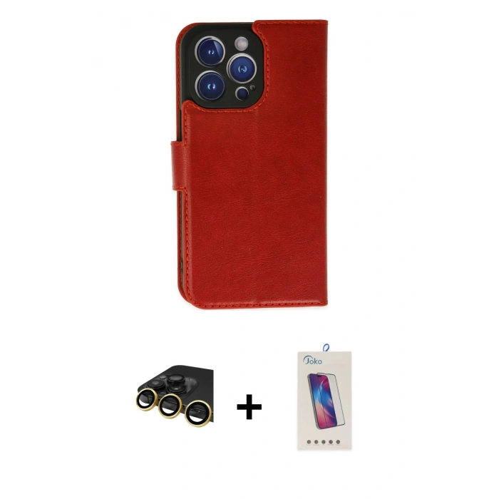 MARSİLYAN™- iPhone 14 Pro Max Kılıf Siluet Işık Serisi - Siyah Joko 5D Cam + Raze Metal Kamera Lens - GD