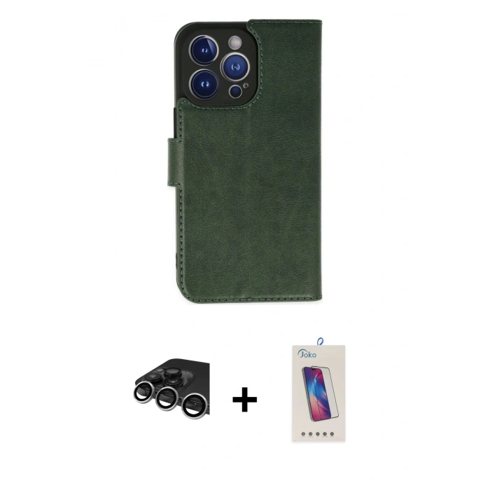 MARSİLYAN™- iPhone 14 Pro Max Kılıf Siluet Işık Serisi - Siyah Joko 5D Cam + Raze Metal Kamera Lens - GS